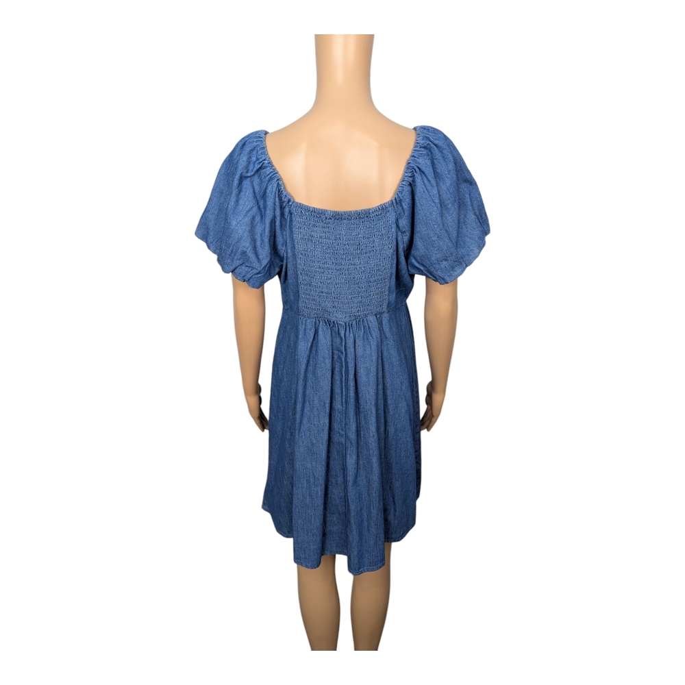 Old Navy Flutter-Sleeve Mini Swing Denim Dress L - Picture 6 of 7